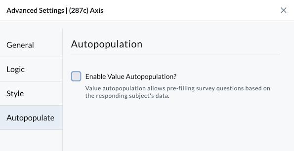 Survey Autopopulate